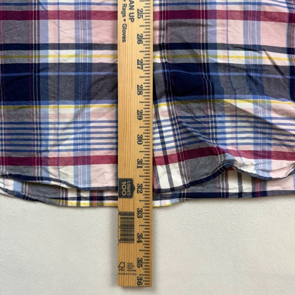 Polo Ralph Lauren‎ Mens 2XB Big Plaid Button Down Shirt Blue Pink Yellow Cotton